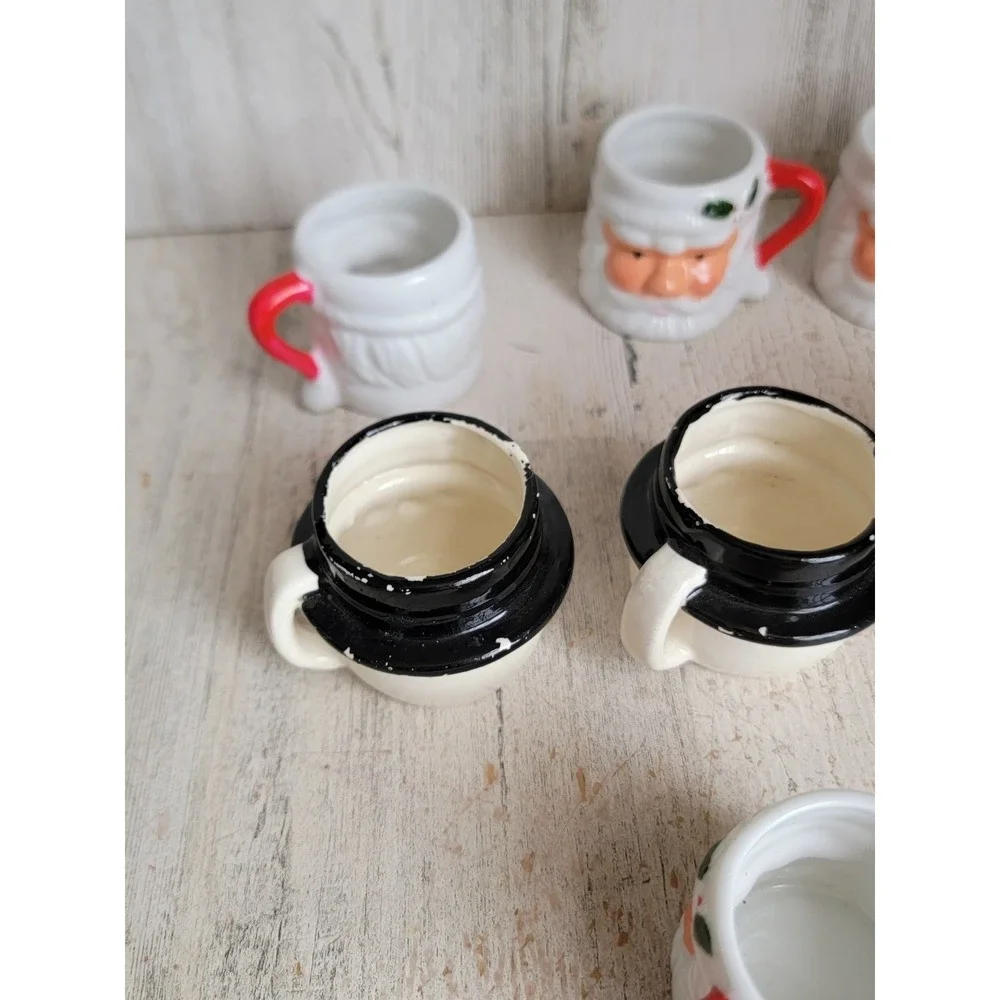 Ceramic Santa Claus mini mug cup snowman Xmas set home kitchen